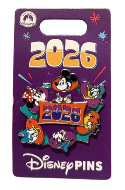 Disney Parks 2026 Mickey Mouse and Friends Spinning Pin New With Card