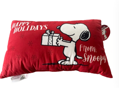 Peanuts Happy Holidays From Snoopy Red Pillow New with Tag