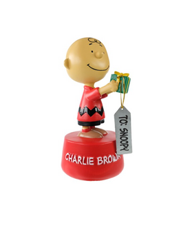 Peanuts Charlie Brown with Present Holiday Figurine 6 inches Resin Figurine New