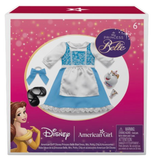American Girl Disney Belle Dress Mrs. Potts Chip & Accessories for 18-inch Dolls