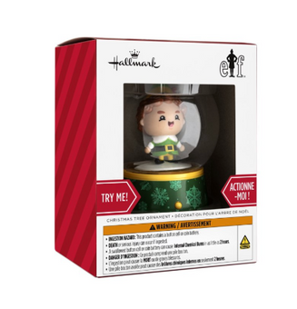 Hallmark Elf Buddy Christmas Musical Globe Ornament New with Box