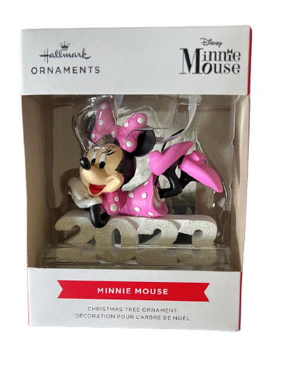 Hallmark Disney 2023 Minnie Mouse Glitter Christmas Tree Ornament New With Box