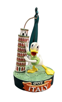 Disney Parks EPCOT Italy Donald Duck Tower of Pisa Christmas Ornament New w Tag