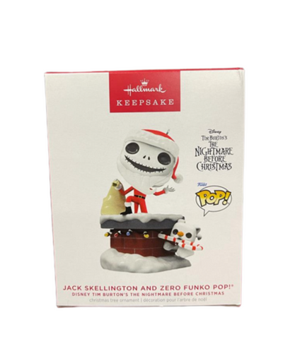 Hallmark 2023 Keepsake Jack and Zero Funko POP!Christmas Ornament New with Box