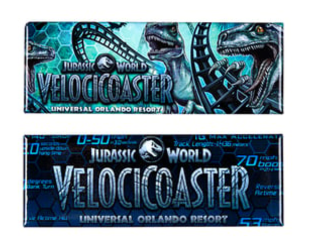 Universal Studios Jurassic World Velocicoaster Magnet Set New With Card