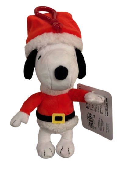 Peanuts Santa Snoopy Christmas Plush Keychain New with Tag