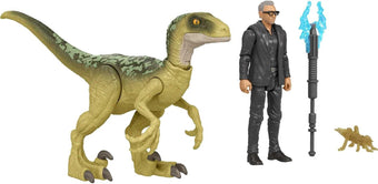 Jurassic World Dominion Dino Pack Dr Ian Malcolm & Velociraptor Toy New with Box