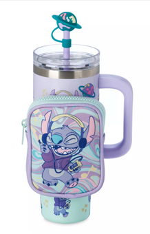Disney Parks Stitch Travel Tumbler Zip Case Lilo & Stitch New With Tag