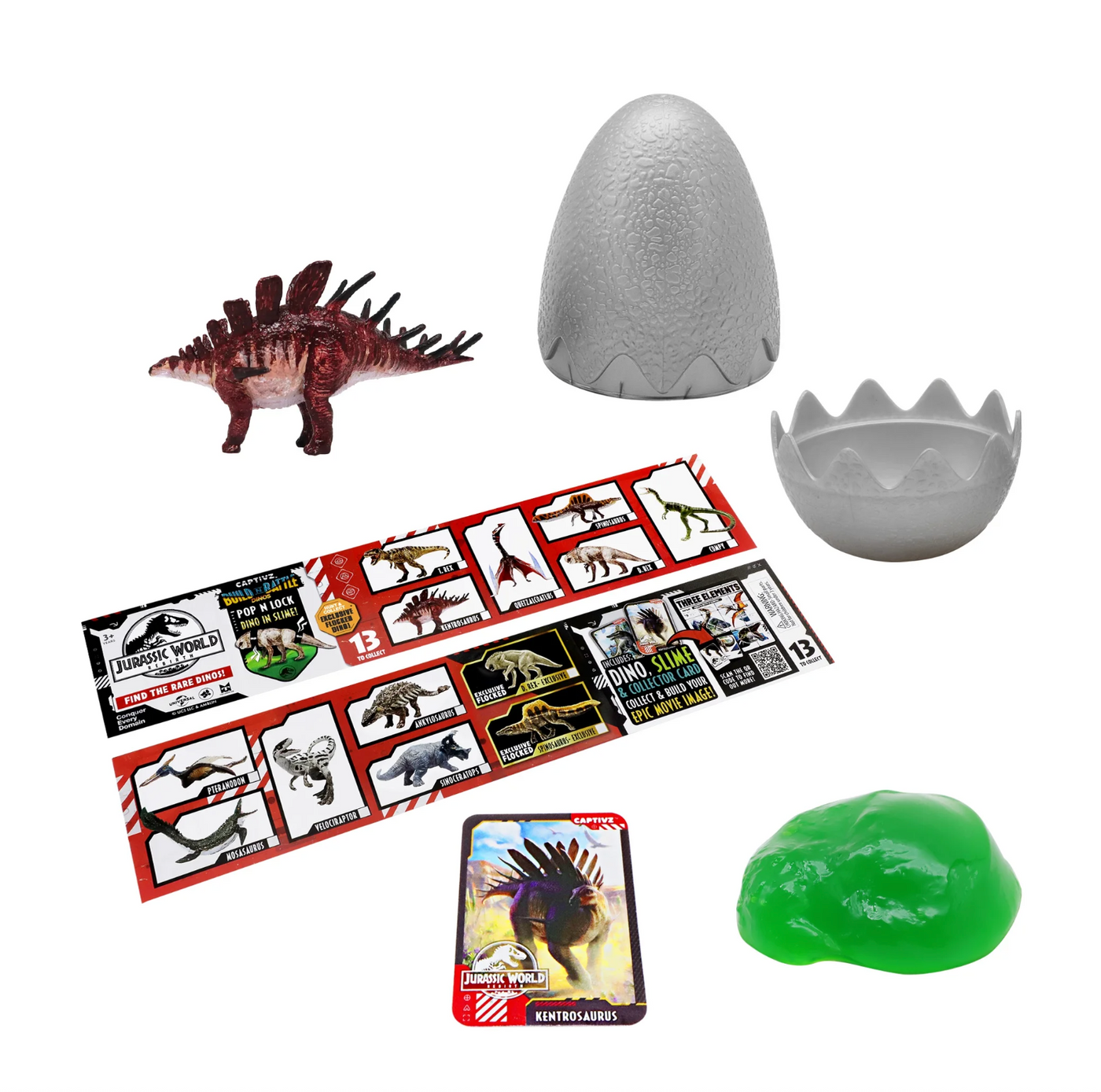 Jurassic World Rebirth Captivz Slime Egg Dinosaur Collectible Flocked Mystery