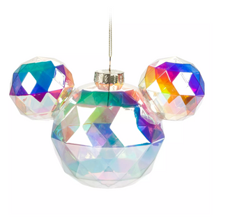 Disney Mickey Geodesic Icon Glass Ball Sketchbook Christmas Tree Ornament New