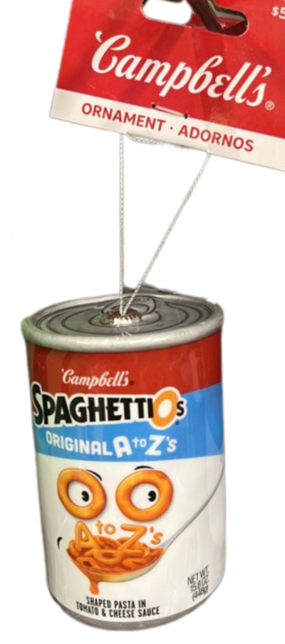 Campbell's Spaghetti A to Z Can Decoupage Christmas Tree Ornament New With Tag