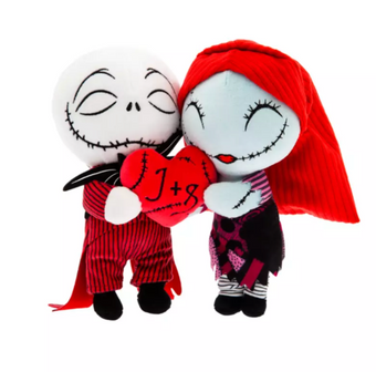 Disney Parks Jack Skellington and Sally Plush Love Valentine Day New With Tag