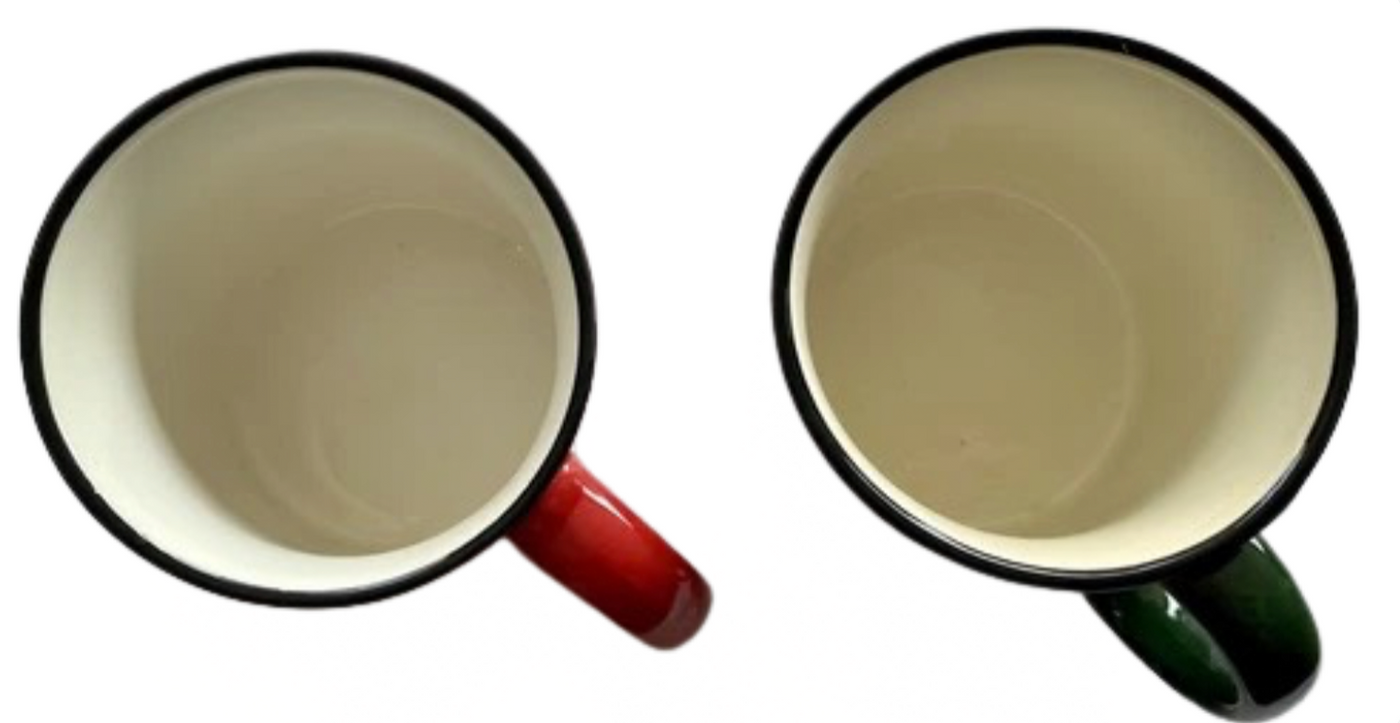 Hallmark Holiday Christmas Red and Green Play Ceramic Coffee Mug Set New