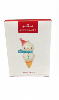 Hallmark 2024 Keepsake Daughter Snowman Ice Cream Cone Christmas Ornament New