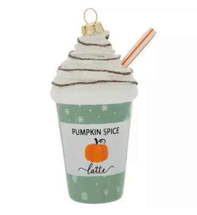 Robert Stanley Pumpkin Spice Latte Glass Christmas Ornament New with Tag
