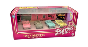 Barbie The Movie Hot Wheels Collectors Set 1956 Corvette 4-Pack New with Tags