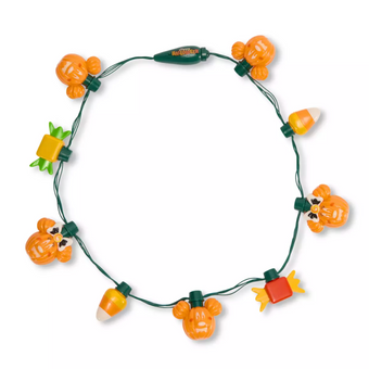 Disney Parks Happy Halloween Mickey and Minnie Glow Necklace New with Tag