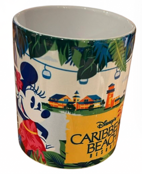 Disney Parks Caribbean Beach Resort Mickey Minnie Coffee Mug New with Tag