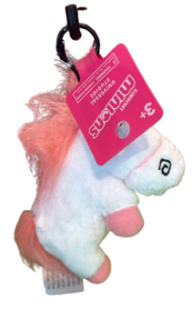 Universal Studios Minions Despicable Me Fluffy Unicorn Plush Keychain New W Card