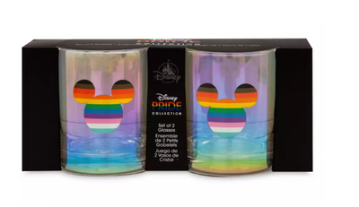 Disney Parks Mickey Mouse Glass Set Pride Collection New With Tag