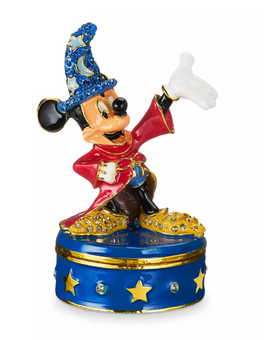 Disney Parks Sorcerer Mickey Mouse Trinket Box by Arribas Brothers New with Box