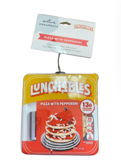 Hallmark Kraft Lunchables Pizza W Pepperoni Shatterproof Christmas Ornament New