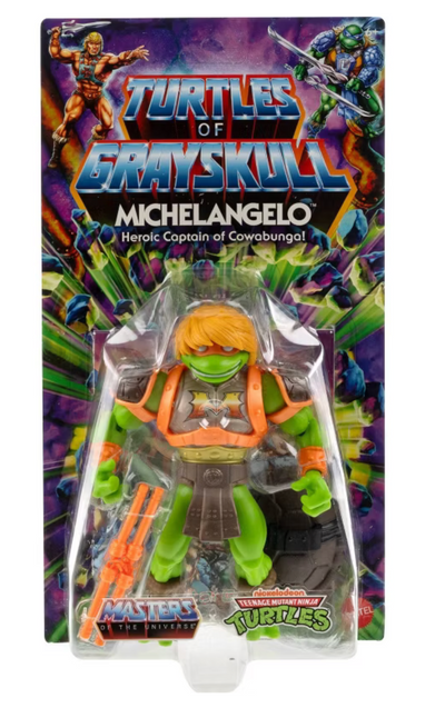 Masters of the Universe x Turtles of Grayskull Michelangelo Figure Toy New W Tag