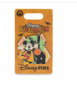 Disney Parks Halloween Mickey Happy Halloween Glows in the Dark Pin New w Card