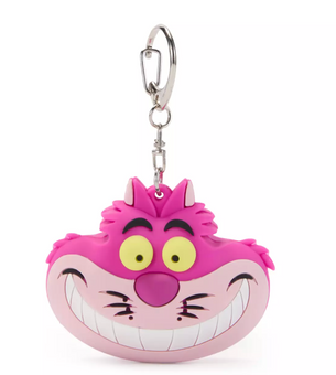 Disney Parks Cheshire Cat Keychain Alice in Wonderland Head Puffy Silicone New