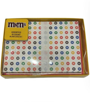 M&M's World Assorted 15 Note Cards with Envelopes New with Box