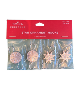 Hallmark 2023 Keepsake Mini Star Metal Ornament Hooks Set of 4 New