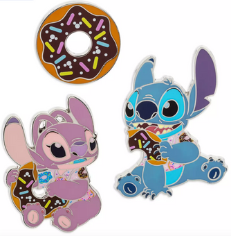 Disney Parks Stitch Attacks Snacks Doughnut Limited Pin Set 6 of 12 New With Tag