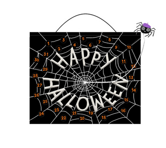 Hallmark Spider Web Glow-in-the-Dark Halloween Countdown Calendar New with Tag