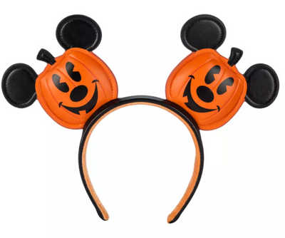 Disney Parks Halloween 2024 Mickey Mouse Jack-o'-Lantern Ear Headband New W Tag
