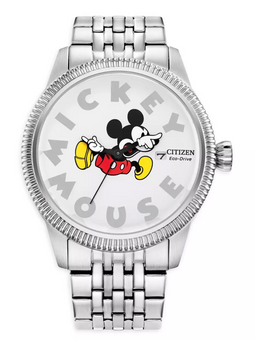 Disney Parks Mickey Mouse Stainless Steel Eco-Drive Watch for Men by Citizen New