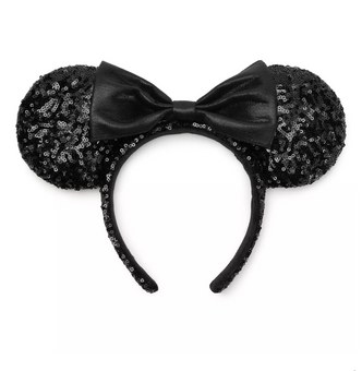 Disney Parks Minnie Black Sequined Ear Headband for Adults New with Tag