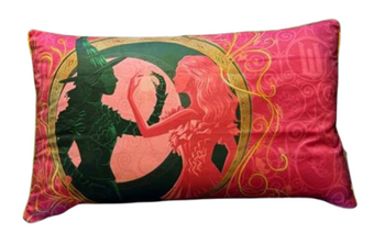 Universal Studios Wicked Pink Green Minalima Elphaba Glinda Long Throw Pillow Nw