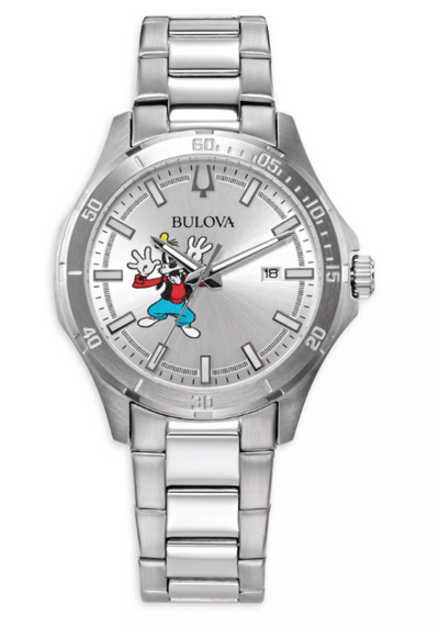 Disney Parks Goofy Stainless Steel Quartz Watch by Bulova New with Box