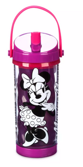 Disney Parks Minnie Mouse Color Changing Water Bottle with Straw New With Tag