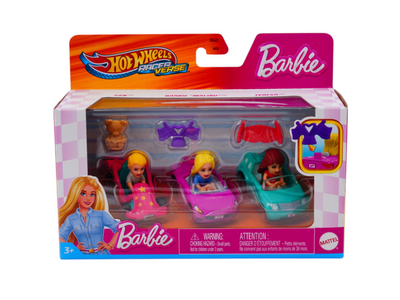 Hot Wheels RacerVerse Barbie Malibu Ken Teresa Diecast Toy Car Set New with Box