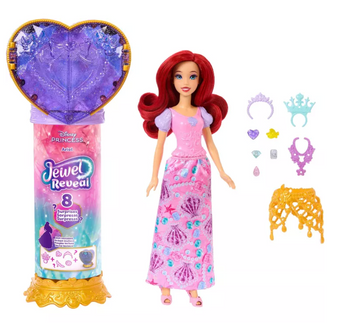 Disney Princess Jewel Reveal Ariel Fashion Doll Surprise Gem Box Toy New w Tag