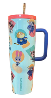 Disney Parks Zootopia Corkcicle Water Tumbler W Straw New With Tag