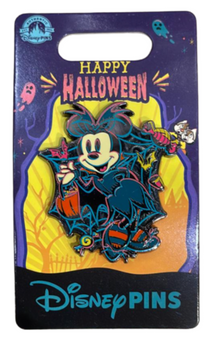 Disney Parks 2023 Happy Halloween Minnie Mouse Spider Web Pin New with Card