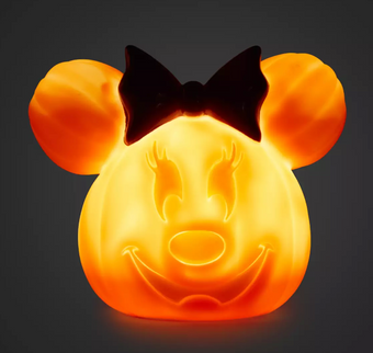 Disney Parks Minnie Mouse Small Light-Up Jack-o'-Lantern New With Tag