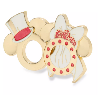 Disney Parks Mickey and Minnie Mouse Icons Wedding Rings Pin New With Card