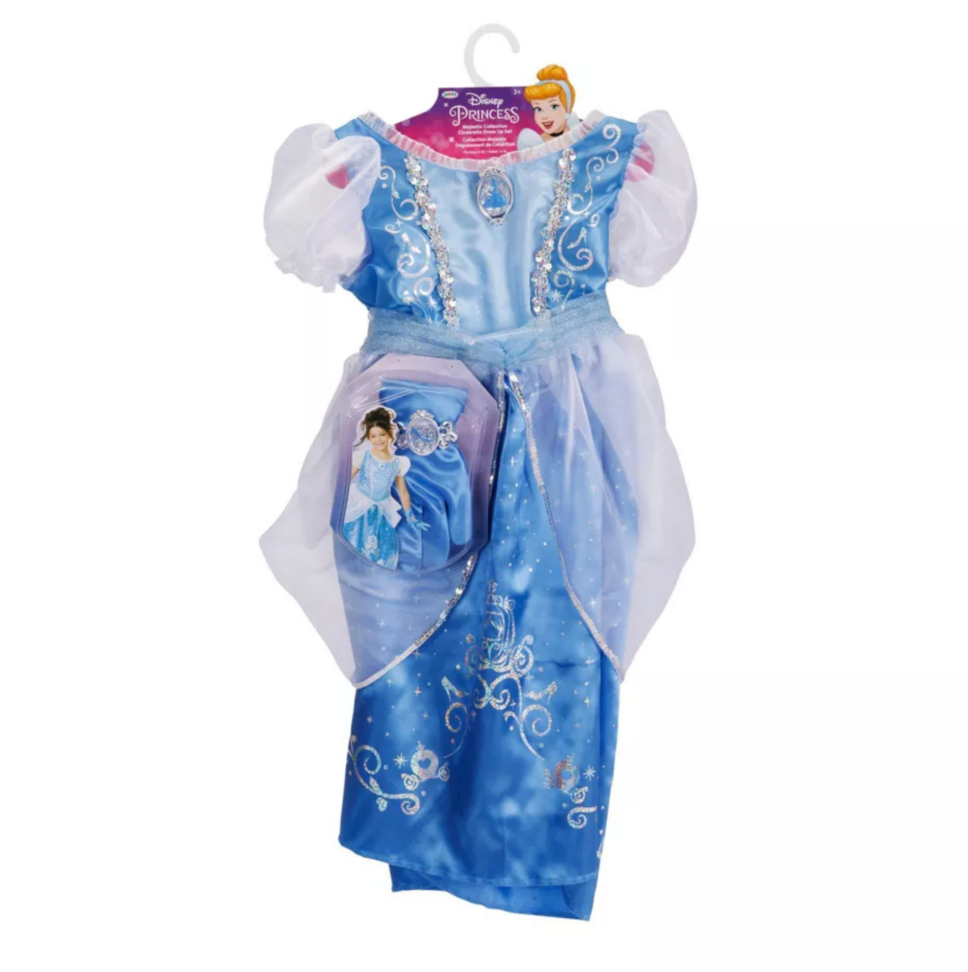 Disney Princess Cinderella Majestic Dress with Bracelet and Gloves Size 4-6x New