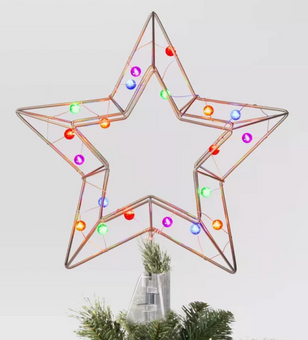 12" Pre-lit Dewdrop Metal Star Christmas Tree Topper Wondershop New With Tag