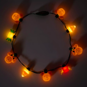 Disney Parks Happy Halloween Mickey and Minnie Glow Necklace New with Tag