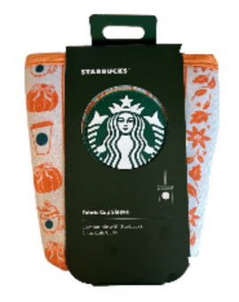 Disney Parks Starbucks Minnie Pumpkin Spice Fall Fabric Cup Sleeve 24oz New Tag
