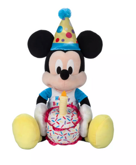 Disney Parks Mickey Mouse Happy Birthday Plush – Medium 18'' Toy New With Tag